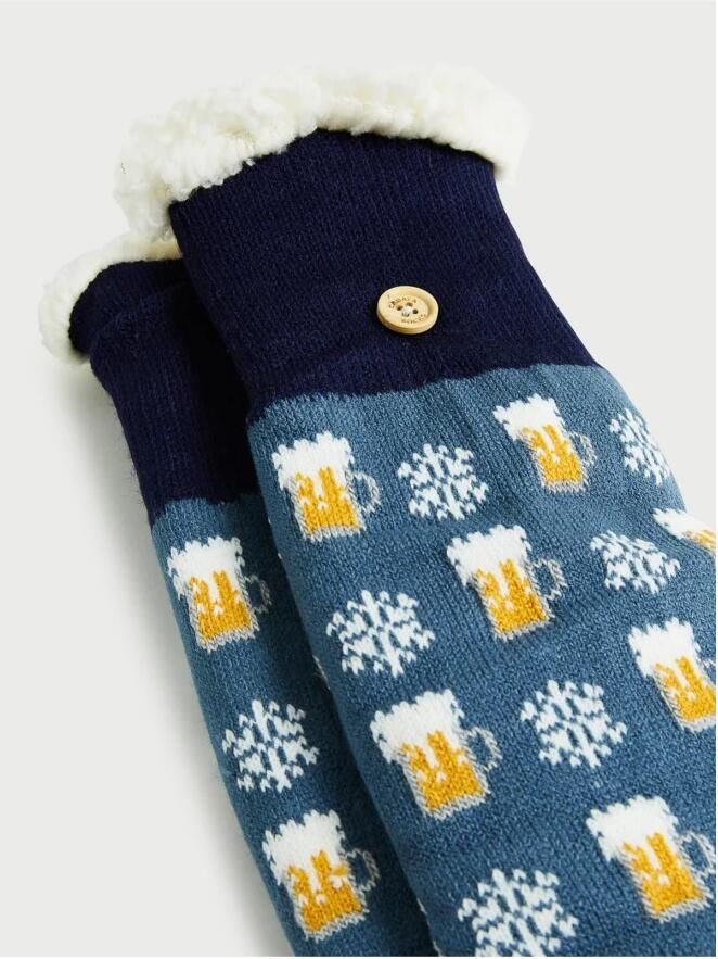 Cabaia Harige Sokken Pantoffels Blauw Multicolor Heren - Foto 4