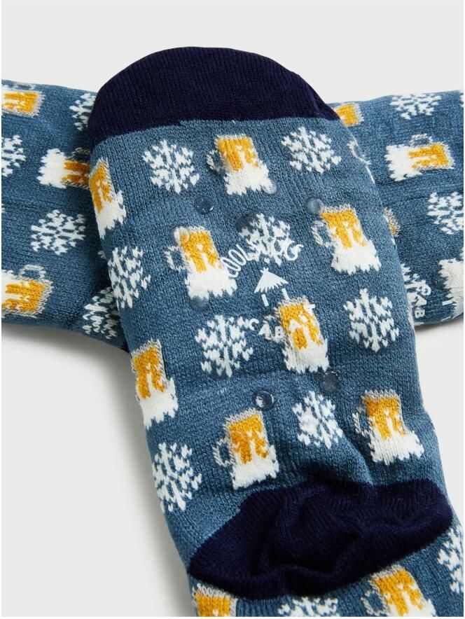 Cabaia Harige Sokken Pantoffels Blauw Multicolor Heren - Foto 3