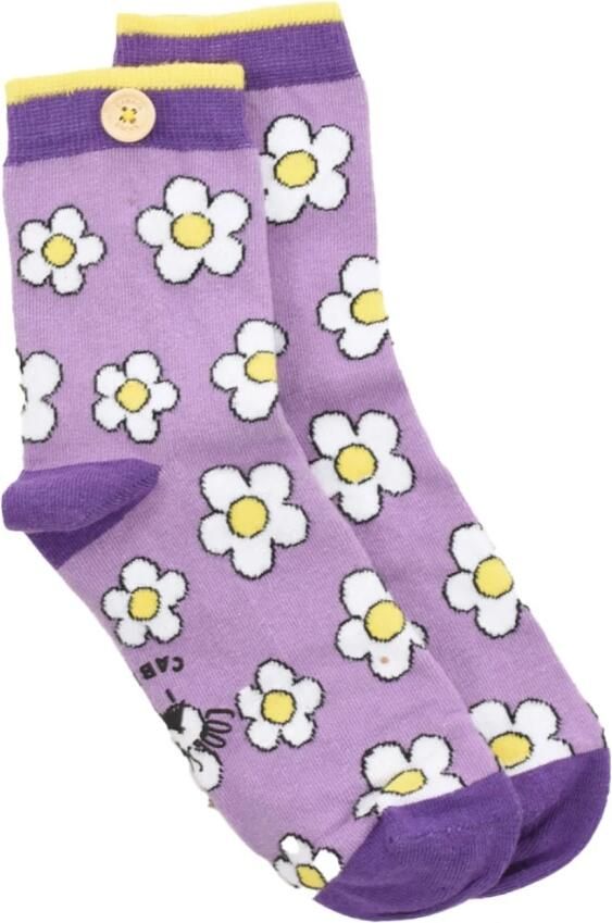 Cabaia Paarse Gestreepte Sokken Pauline en Julie Purple Dames