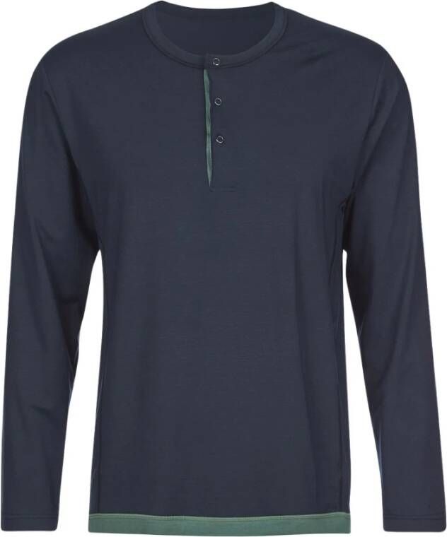 CALIDA Long Sleeve Tops Blauw Heren