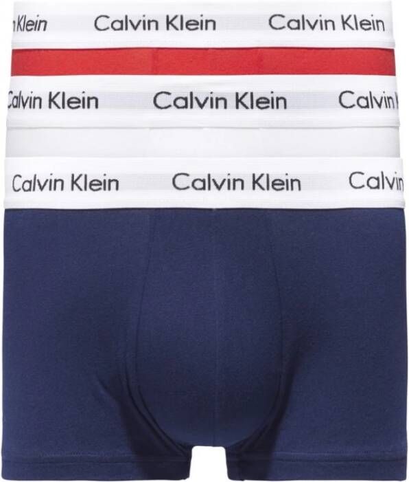 Calvin Klein 3 Pack Low Rise Trunk Blauw Heren