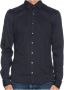 Calvin Klein Heren Navy Blauwe Gebreide Liquid Touch Overhemd Blue Heren - Thumbnail 1