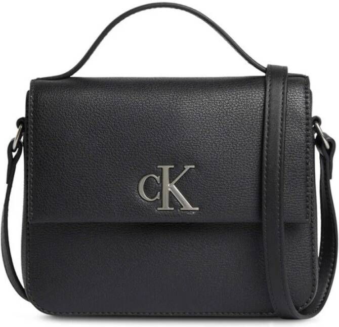 Calvin Klein Zwarte Polyester Handtas met Verstelbare Schouderband Zwart Heren