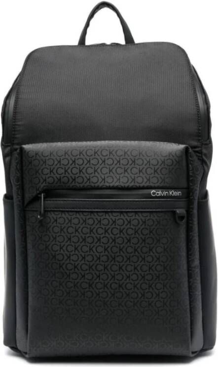 Calvin Klein Zwarte Polyester Rugzak met Laptopvak Black Unisex