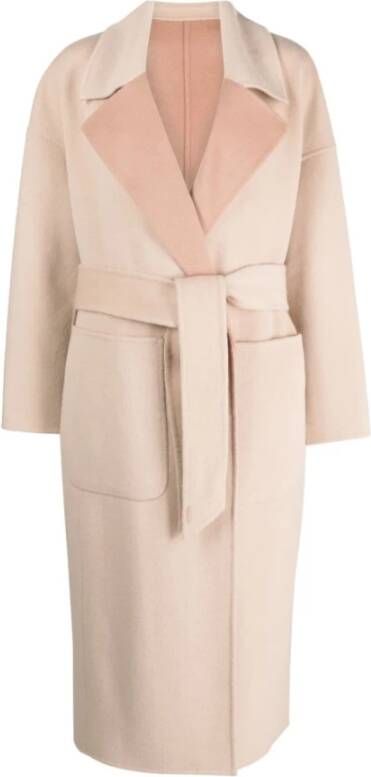 Calvin Klein Belted Coats Beige Dames