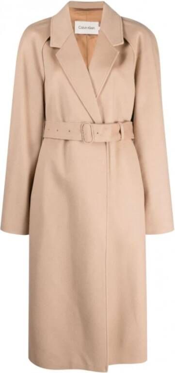 Calvin Klein Beige Wolmix Riemjas Beige Dames
