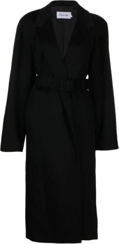 Calvin Klein Zwarte Jassen Klassieke Collectie Black Dames