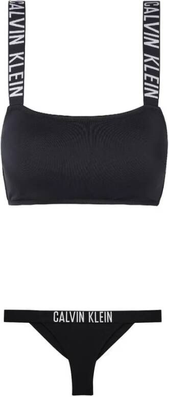Calvin Klein Bikini Top met een gevoerde band Intense Series Power. Zwart Dames