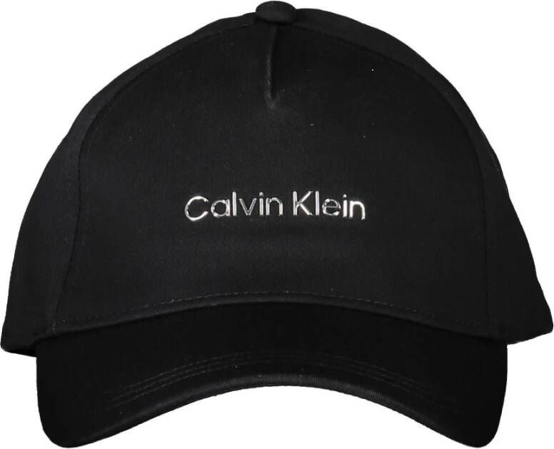 Calvin Klein Baseballpet met metalen logo Biologisch katoen Black Unisex