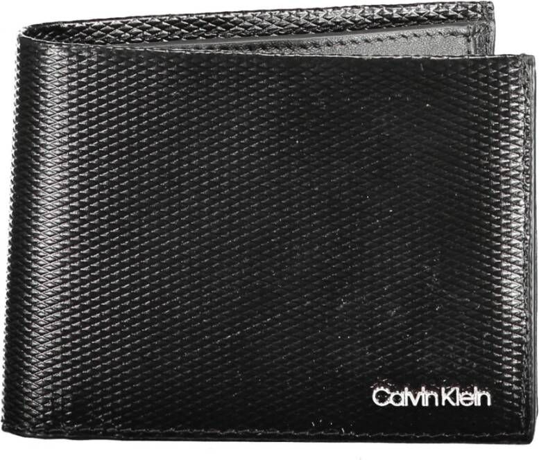 Calvin Klein Black Leather Wallet Zwart Heren