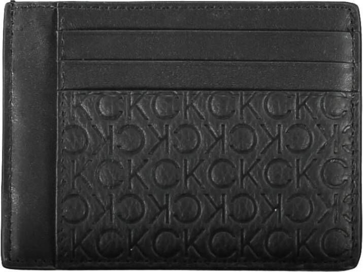 Calvin Klein Black Leather Wallet Zwart Heren