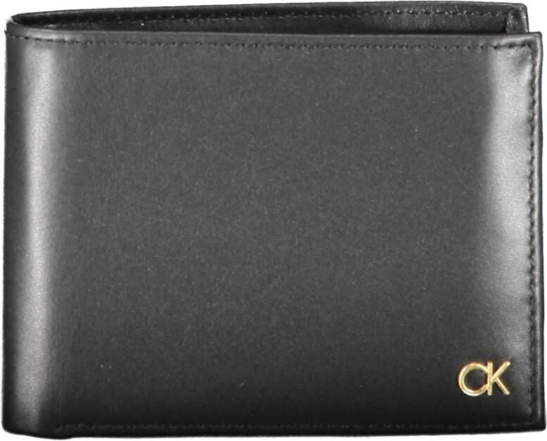 Calvin Klein Zwarte leren portemonnee met RFID-blokkering Zwart Heren