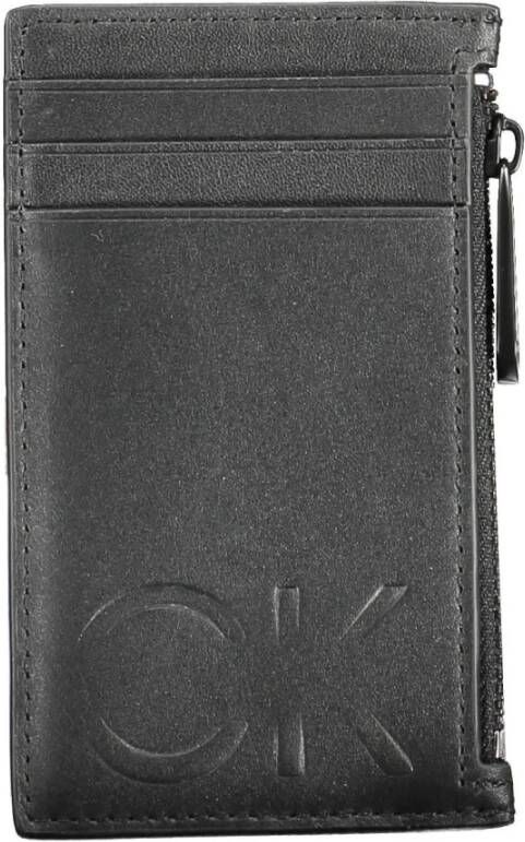 Calvin Klein Portemonnee Zwart Rits Kaart Logo Black