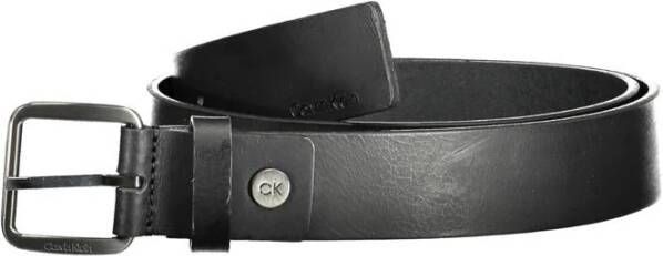 Calvin Klein Black Men Leather Belt Zwart Heren