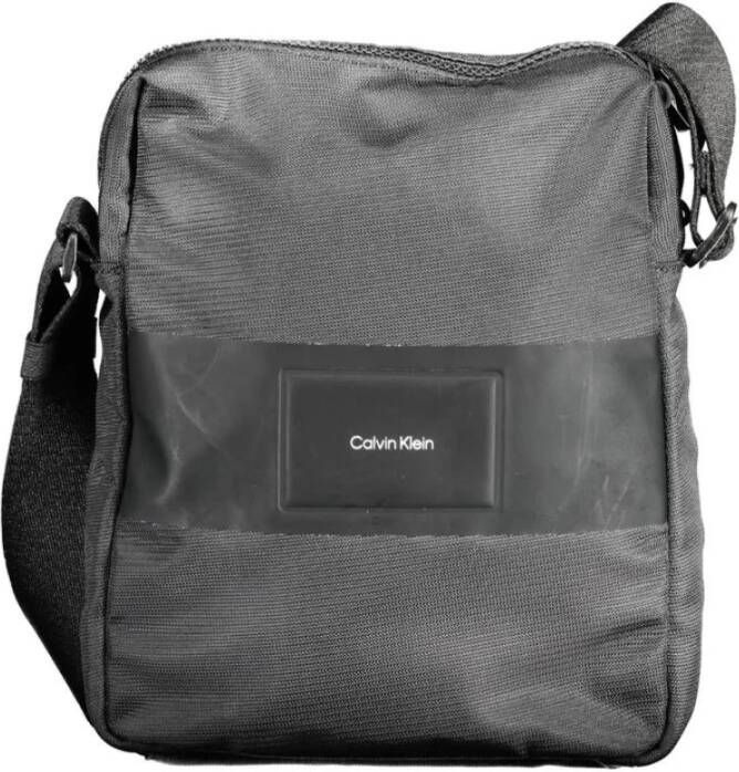 Calvin Klein Zwarte polyester schoudertas met verstelbare band Black Unisex