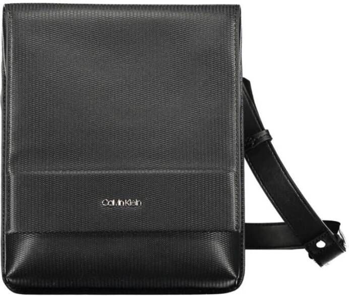 Calvin Klein Zwarte Heren Schoudertas Contrast Details Black Heren