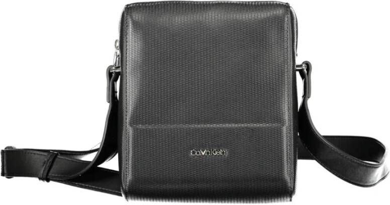 Calvin Klein Zwarte Heren Schoudertas Contrast Details Black Heren