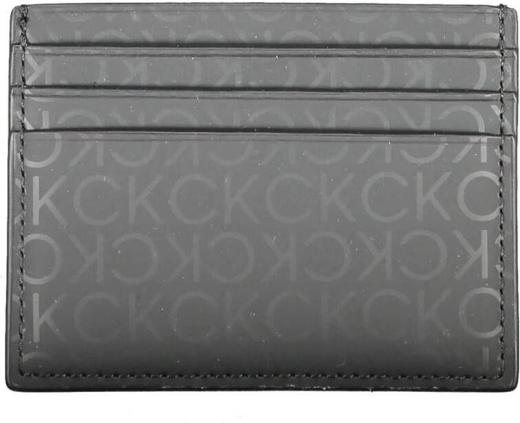 Calvin Klein Black Polyurethane Wallet Zwart Heren