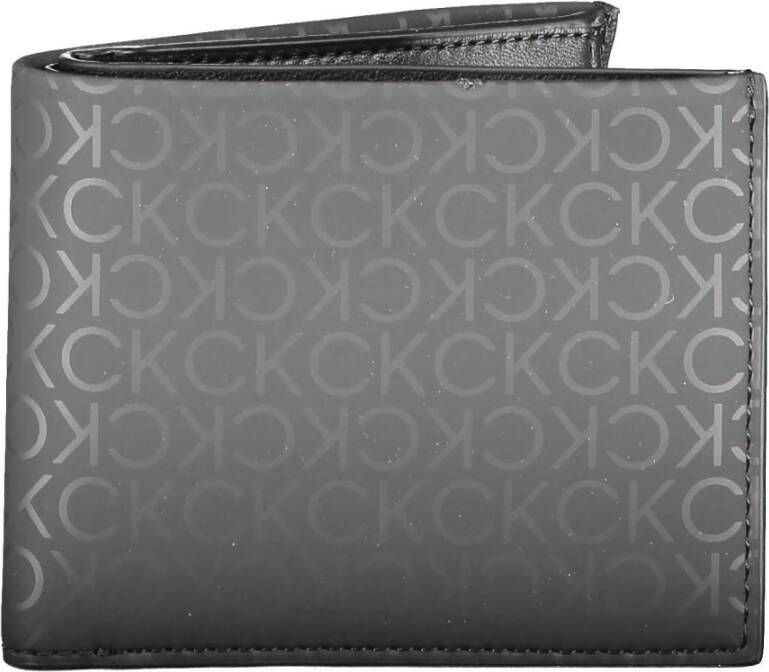 Calvin Klein Black Polyurethane Wallet Zwart Heren