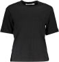 CALVIN KLEIN Dames Tops & T-shirts Rib Short Sleeve Tee Zwart - Thumbnail 2