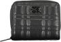 Calvin Klein Metallic Fastening Leather Wallet with Credit Card Holder Black Dames - Thumbnail 1