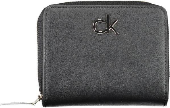 Calvin Klein Damesportemonnee Zwart Rfid Ritssluiting Black Dames