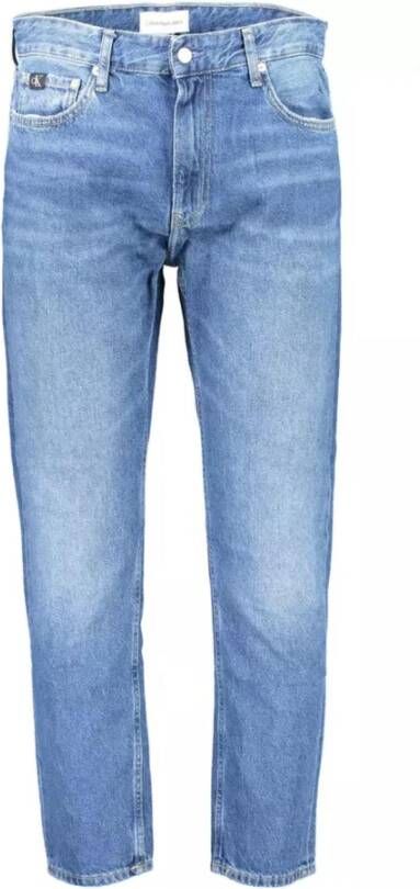 Calvin Klein Blauwe Katoenen Jeans met Gewassen Effect Blue Heren