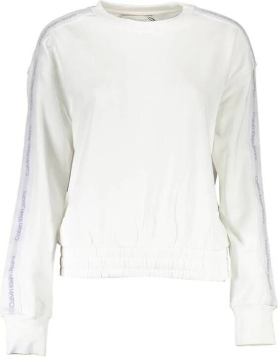 Calvin Klein Witte katoenen trui met borduursel Wit Dames