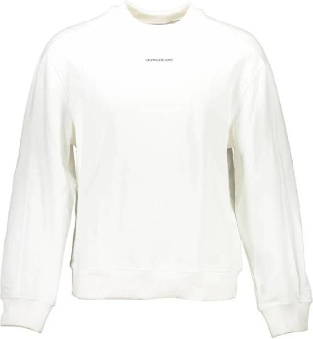 Calvin Klein Witte Katoenen Trui met Logo Print White Heren