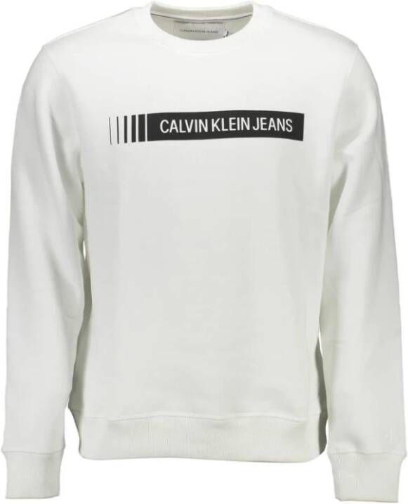 Calvin Klein Biologisch Katoenen Trui met Print Wit Heren