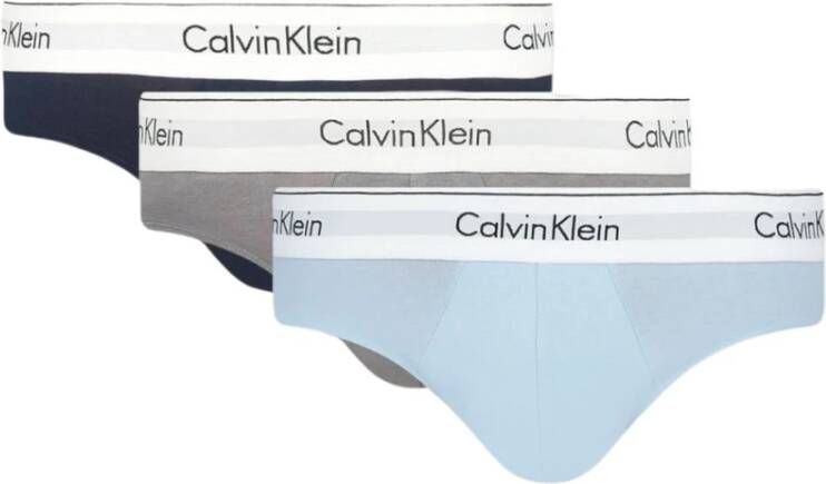 Calvin Klein 3-Pack Moderne Katoenen Slip Comfortabel en Zacht Blue Heren
