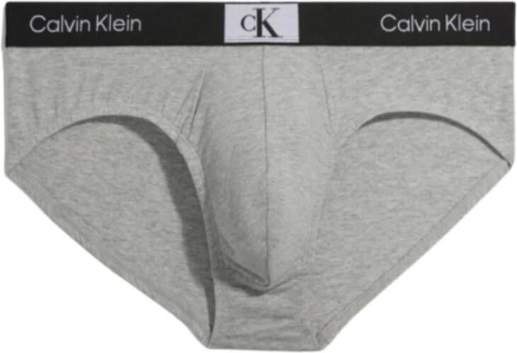 Calvin Klein Gedurfd Monogram Hip Brief Gray Heren