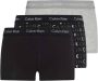 Calvin Klein Low Rise Trunks 3-Pack met Multicolor Logo Print Gray Heren - Thumbnail 1