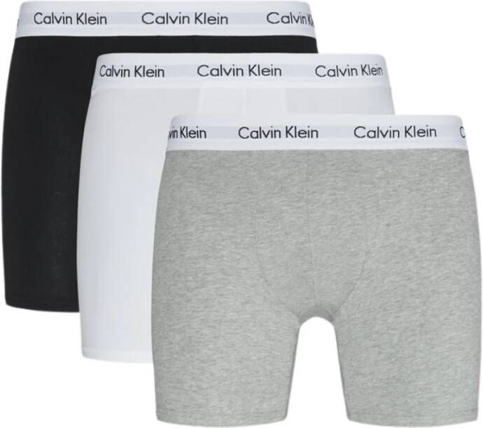 Calvin Klein 3-Pack Boxer Briefs Hoogwaardig comfort en ondersteuning Gray Heren