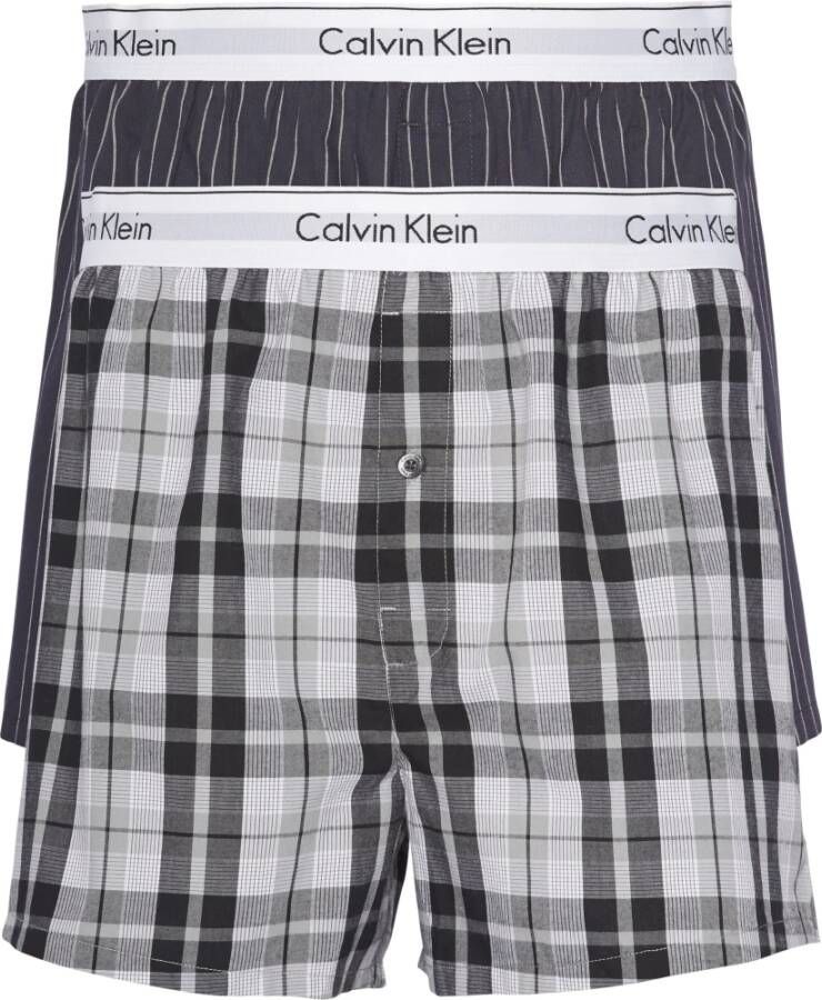 Calvin Klein Slim Fit Boxer-ck 2-Pack met Handtekening Ontwerp Gray Heren