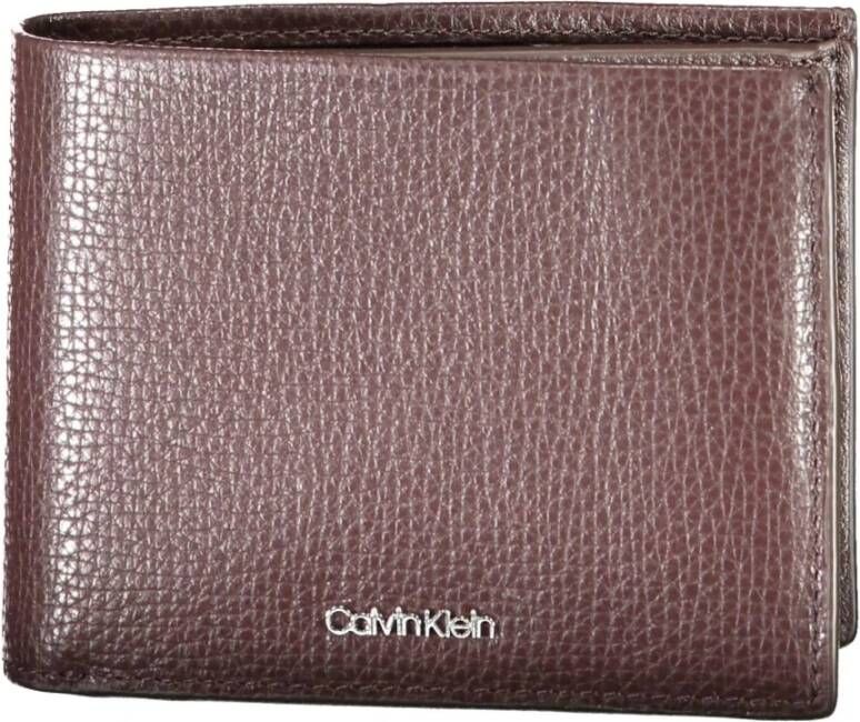 Calvin Klein Bruin Leren Portemonnee met Rfid Blokkering Brown Heren