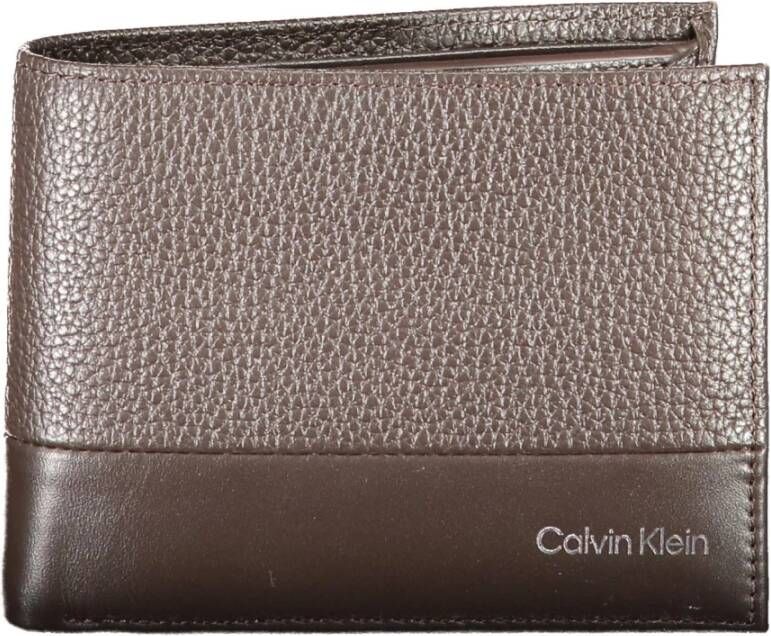 Calvin Klein Brown Leather Wallet Bruin Heren