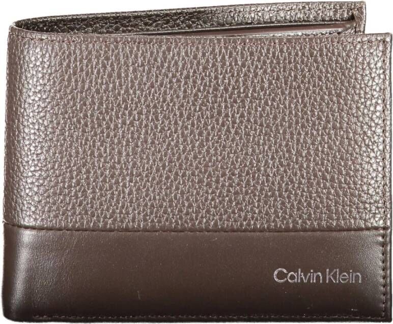 Calvin Klein Brown Leather Wallet Bruin Heren