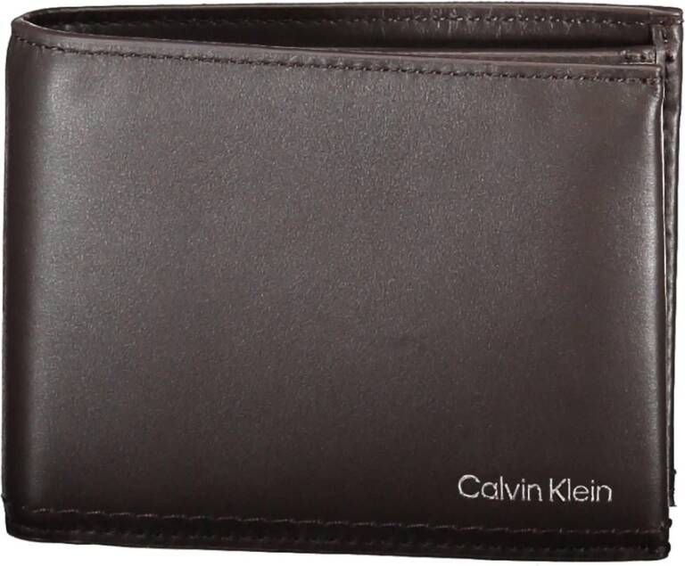 Calvin Klein Luxe Rfid Blokkerende Portemonnee met Dubbele Compartimenten Bruin Heren