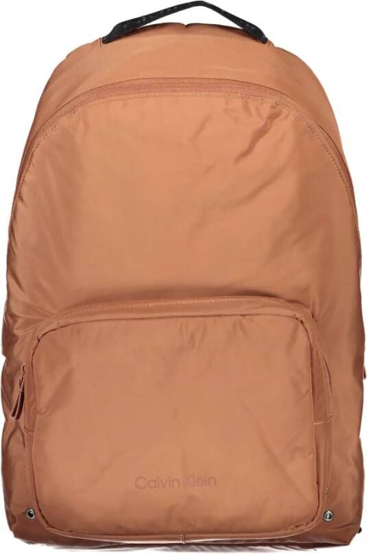Calvin Klein Bruine Polyester Rugzak met Laptopvak Bruin Heren