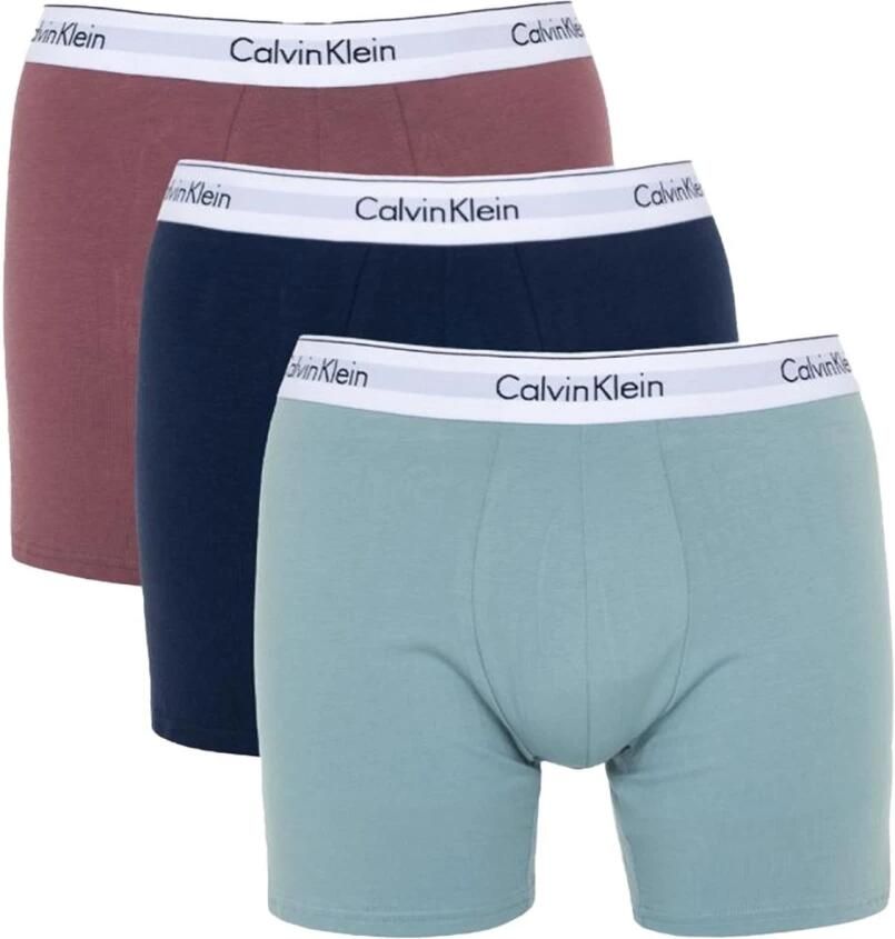 Calvin Klein Boxershort BOXER BRIEF 3PK met langere pijpen & logo-elastische tailleband (3 stuks)
