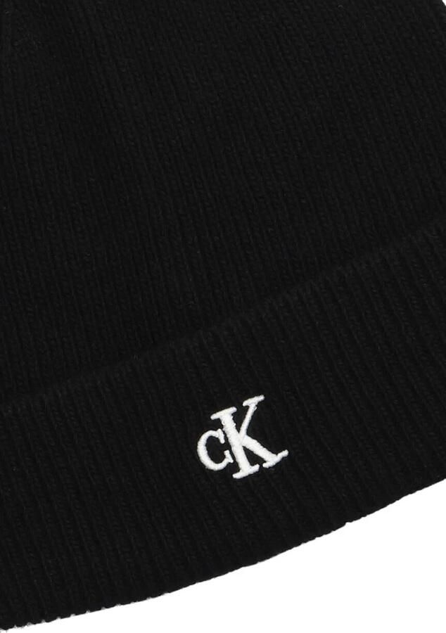 Calvin Klein Archief Logo Beanie Zwart Textiel Black Dames