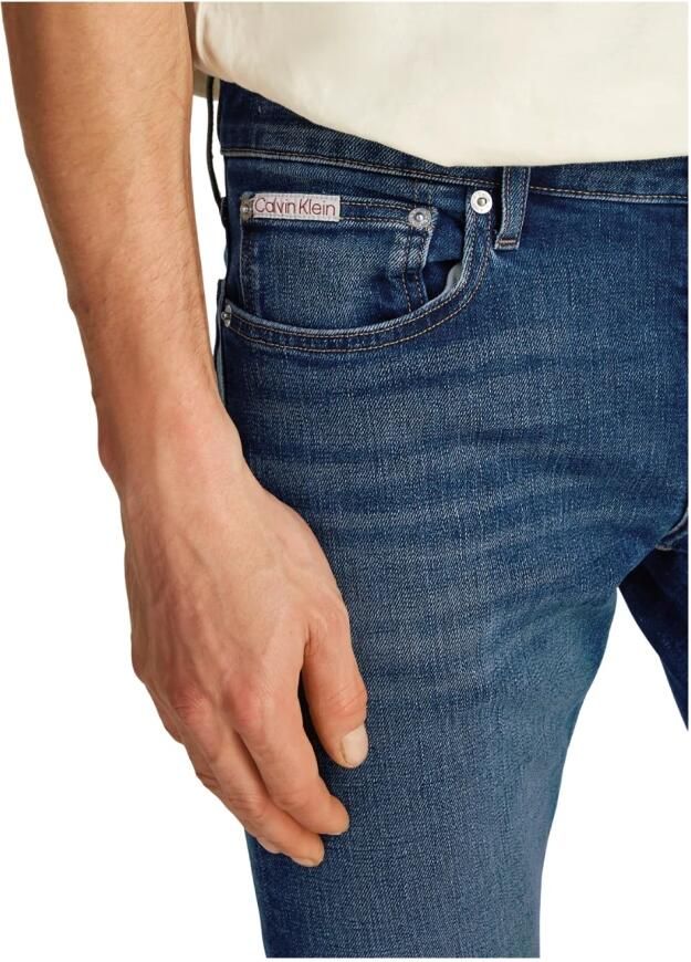 Calvin Klein Authentieke Straight Leg Blauwe Jeans Blue Heren