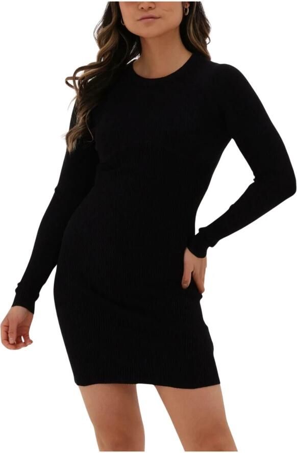 CALVIN KLEIN Dames Jurken Badge Knitted Sleeves Dress Zwart - Foto 4