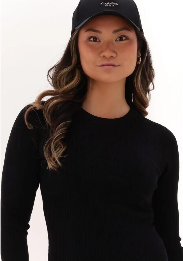 CALVIN KLEIN Dames Jurken Badge Knitted Sleeves Dress Zwart - Foto 2