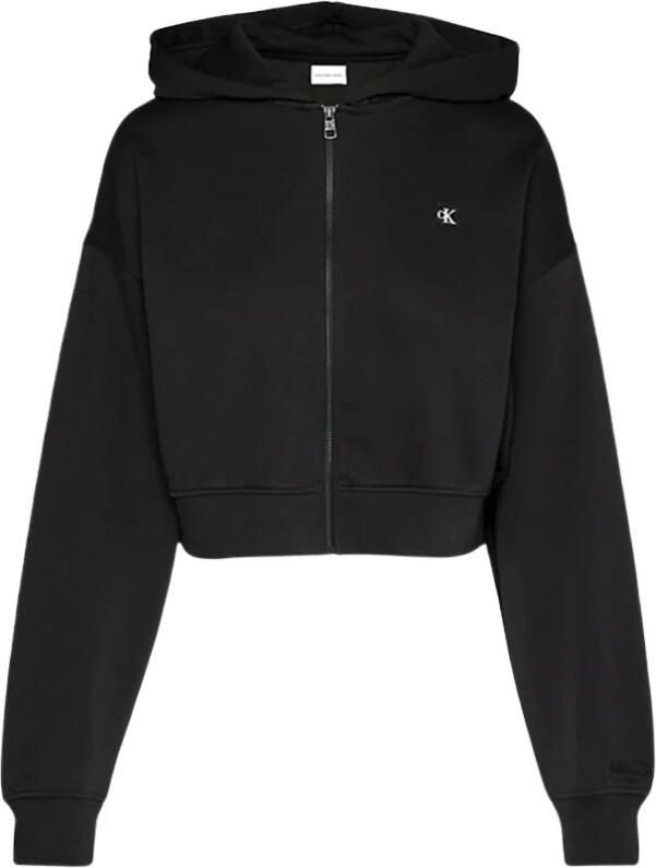 Calvin Klein Jeans Zwart Zip-Through Sweatshirt met Logo Badge Black Dames - Foto 5