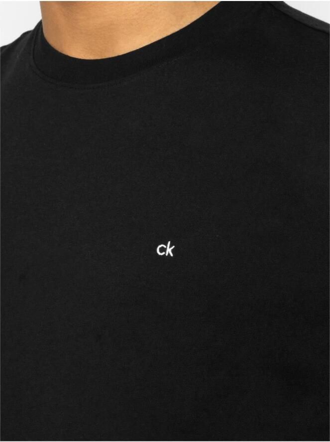 Calvin Klein Heren Polo T-shirt met Geborduurd Badge Black Heren
