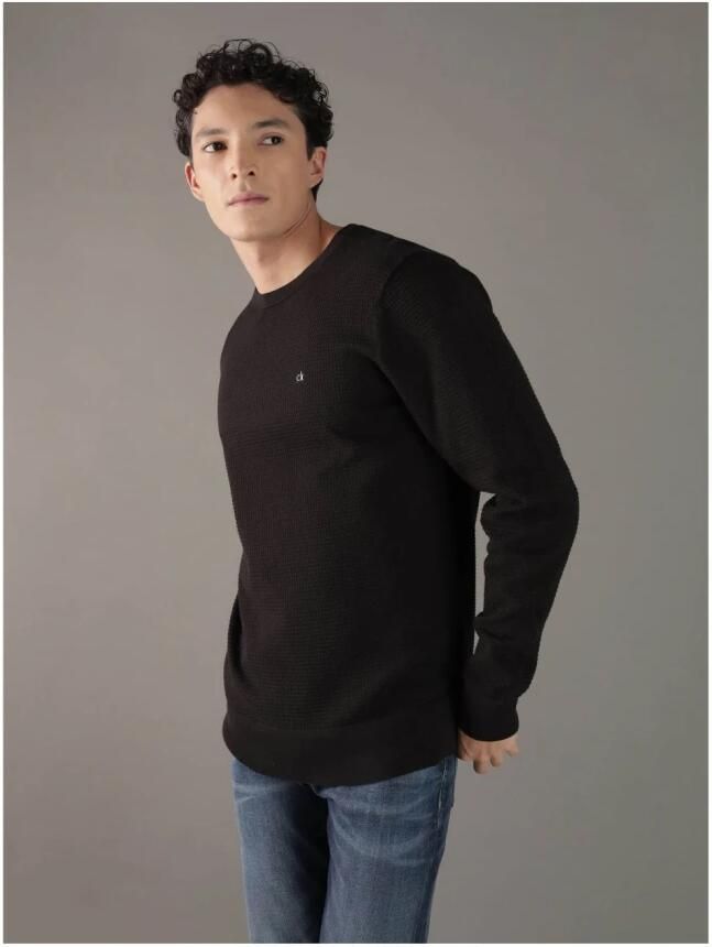 Calvin Klein Trui met ronde hals WAFFLE TEXTURE CN SWEATER