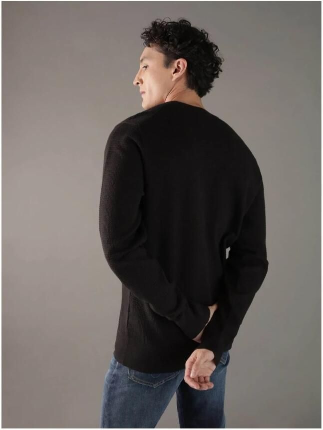 Calvin Klein Trui met ronde hals WAFFLE TEXTURE CN SWEATER - Foto 2