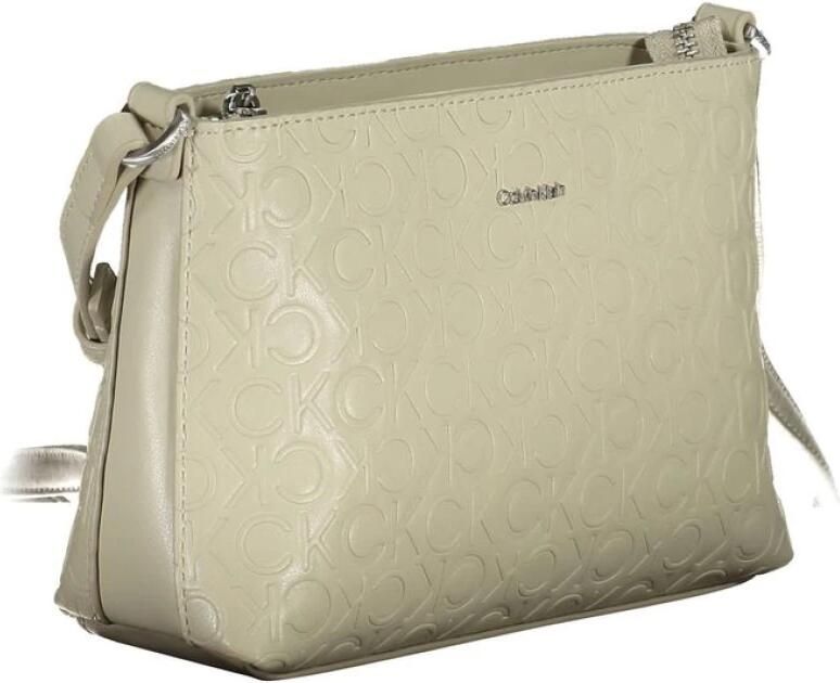 Calvin Klein Beige Polyester Schoudertas met Logo Beige Dames